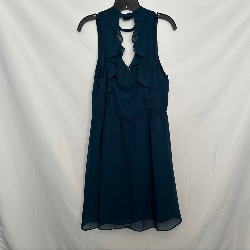 BCBGeneration Teal Halter ruffle detail Dress - Picture 5 of 9